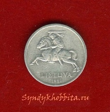 1 цент 1991 года Литва